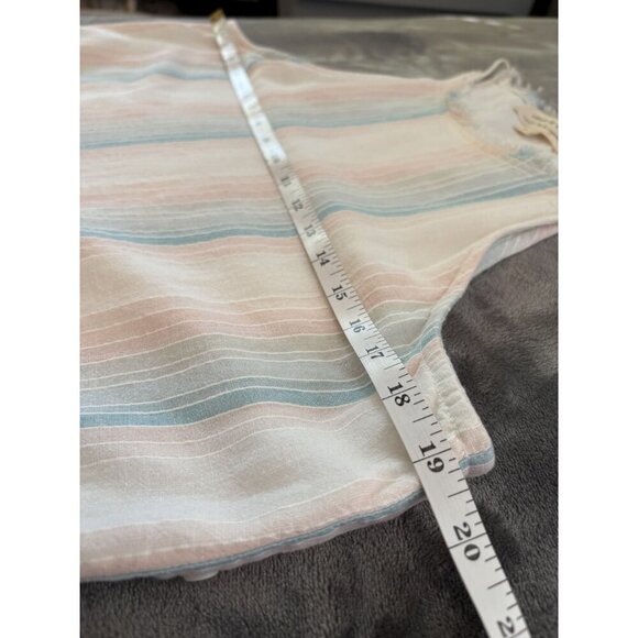 Cloth & Stone Womens Sleeveless Striped Dress S Pastel Blue & Pink Button Accent - Picture 12 of 13
